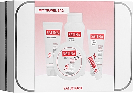 Düfte, Parfümerie und Kosmetik Set - Satina Cream Set (b/cr/150ml + b/lot/200ml + h/cr/100ml + cr/75/ml + lip/balm/4.8g + bag)