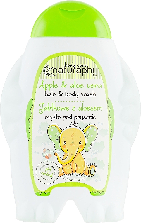 2in1 Shampoo und Duschgel für Kinder mit grünem Apfelduft und Aloe Vera-Extrakt - Naturaphy Hair&Body Wash — Bild N1