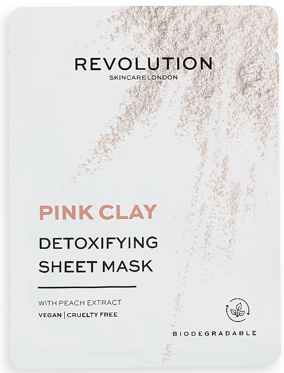 Gesichtspflegeset - Revolution Skincare Pink Clay Detoxifying Sheet Mask (Tuchmaske für das Gesicht 5 St.) — Bild N2