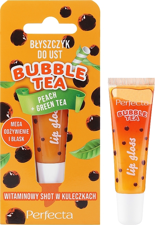 Lipgloss Pfirsich + Grüner Tee  - Perfecta Bubble Tea Peach + Green Tea Lip Gloss  — Bild N1