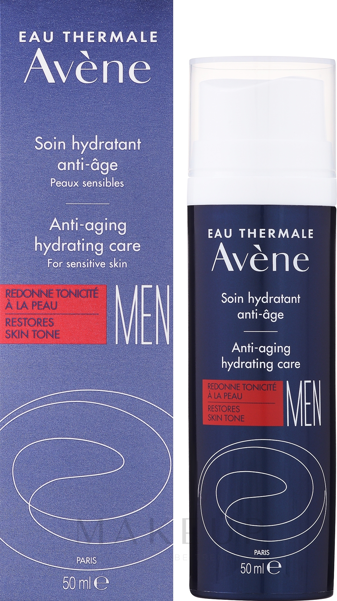 Anti-Aging feuchtigkeitsspendende Gesichtscreme für empfindliche Haut - Avene Men Anti-aging Hydrating Care — Bild 50 ml