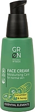 Düfte, Parfümerie und Kosmetik Feuchtigkeitsspendende Gesichtscreme mit Gurke und Hanf für normale Haut - GRN Essential Elements Cucumber & Hemp Face Cream
