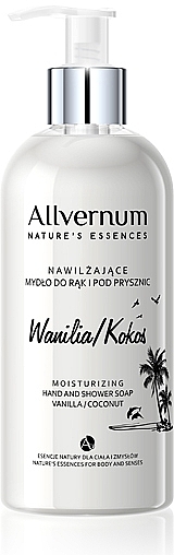 Feuchtigkeitsspendende Hand- und Duschseife Vanille & Kokos - Allvernum Nature's Essences Hand And Shower Soap