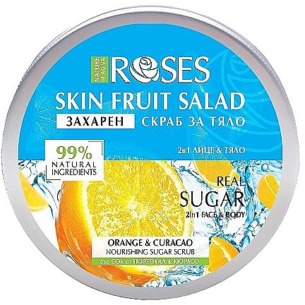 Gesichts- und Körperpeeling Orange & Curacao - Nature of Agiva Roses Skin Fruit Salad Orange & Curacao Nourishing Sugar Scrub — Bild N1