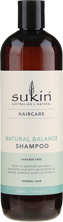 Pflegende Haarspülung für normales Haar mit Extrakten aus Klette, Brennnessel und Baobab - Sukin Natural Balance Shampoo — Bild N1