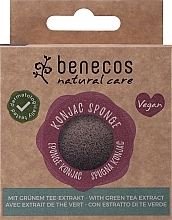 Düfte, Parfümerie und Kosmetik Konjac-Schwamm für das Gesicht mit Grüntee-Extrakt - Benecos Natural Konjac Sponge Green Tea