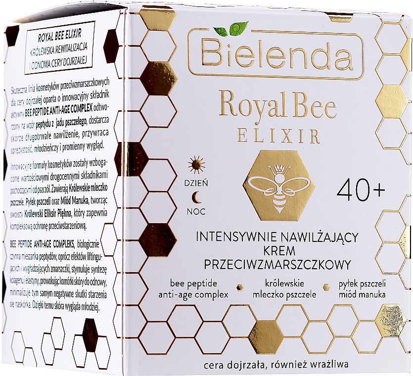 Feuchtigkeitsspendende Anti-Falten Gesichtscreme mit Bienenmilch, Bienenpollen und Manuka-Honig - Bielenda Royal Bee Elixir 40+ Anti-Wrinkle Moisturizing Cream — Bild N2