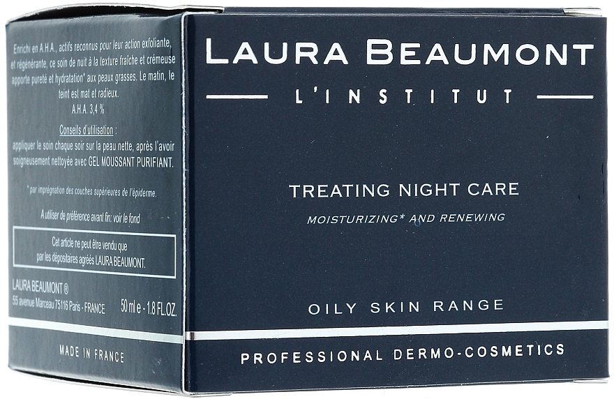 Feuchtigkeitsspendende, nährende und zellerneuernde Nachtcreme gegen Entzündungen - Laura Beaumont Treating Night Care