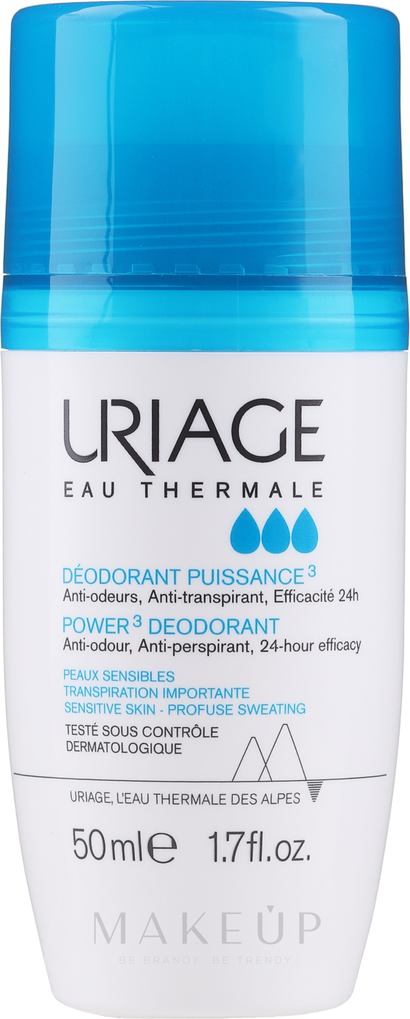 Deo Roll-on Antitranspirant - Uriage Power 3 Deodorant — Bild 50 ml