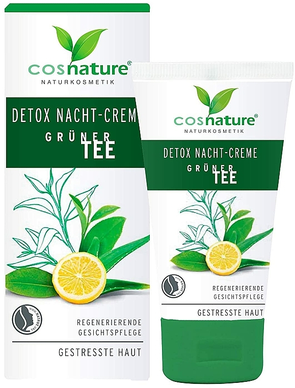Regenerierende Detox-Nachtcreme mit grünem Tee für gestresste Haut - Cosnature Night Cream Detox Green Tea — Bild N1