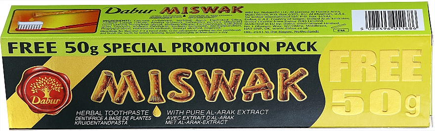 Natürliche Kräuter-Zahnpasta mit Miswak-Extrakt - Dabur Miswak