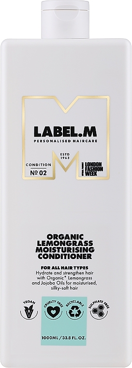 Feuchtigkeitsspendende Haarspülung - Label.m Professional Organic Lemongrass Moisturising Conditioner — Bild N1