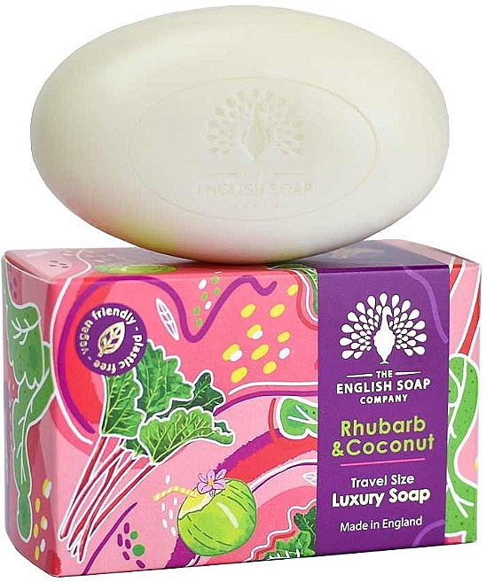 Seife Rhabarber und Kokos - The English Soap Company Travel Rhubarb & Coconut Burst Mini Soap — Bild N1
