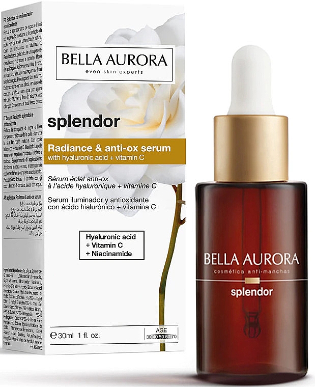 Anti-Aging-Serum mit Vitamin C und Hyaluronsäure - Bella Aurora Splendor Radiance & Anti-ox Serum — Bild N2