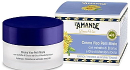 Düfte, Parfümerie und Kosmetik Reinigende Gesichtscreme für Mischhaut und zu Akne neigende Haut - L'Amande Marseille Viso Crema Pelli Miste