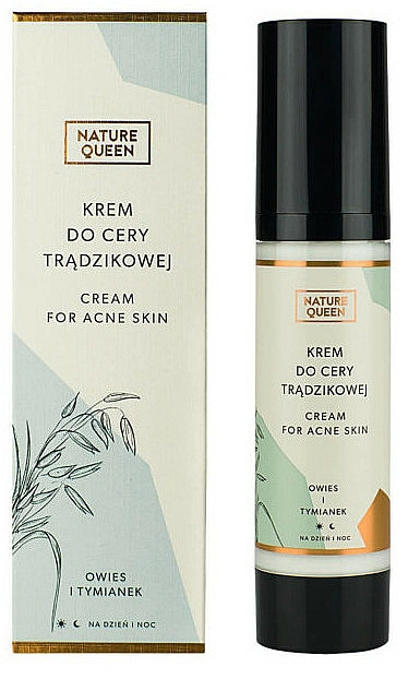 Anti-Akne-Gesichtscreme mit Thymian- und Kirschhefeextrakten - Nature Queen Cream For The Acne Skin — Bild N1