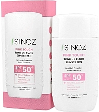 Sonnencreme für das Gesicht SPF 50+  - Sinoz Pink Touch Tone Up Fluid Sunscreen SPF50+ / PA++++  — Bild N1