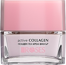 Düfte, Parfümerie und Kosmetik Nachtgel für das Gesicht mit aktivem Kollagen und Rosenwasser - Nature of Agiva Roses Active Collagen Night Gel Cream