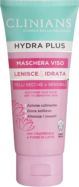 Gesichtsmaske mit Ringelblumen- und Lotusblütenextrakt - Clinians Hydra Plus  — Bild N1