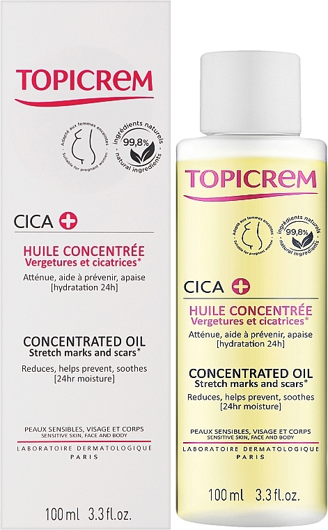 Konzentriertes Öl gegen Dehnungsstreifen und Narben - Topicrem CICA Stretch Marks and Scars Concentrated Oil — Bild N2