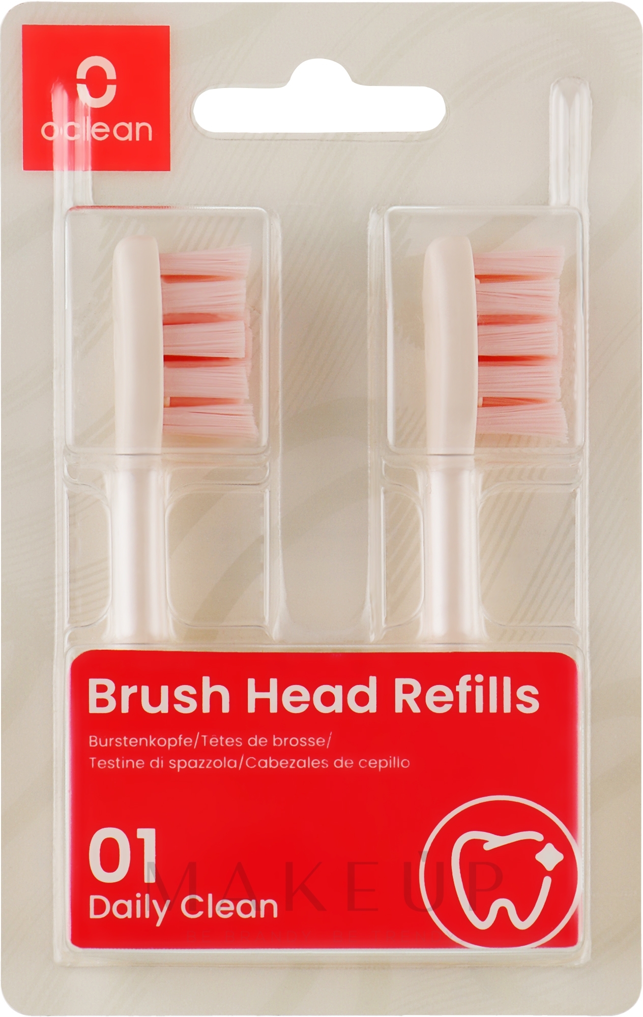 Austauschbare Zahnbürstenköpfe für elektrische Zahnbürste 2 St. - Oclean PW03 Brush Head Pink — Bild 2 St.