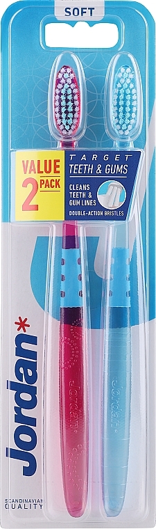 Zahnbürste weich Target Teeth & Gums lila, blau 2 St. - Jordan Target Teeth Toothbrush — Bild N10