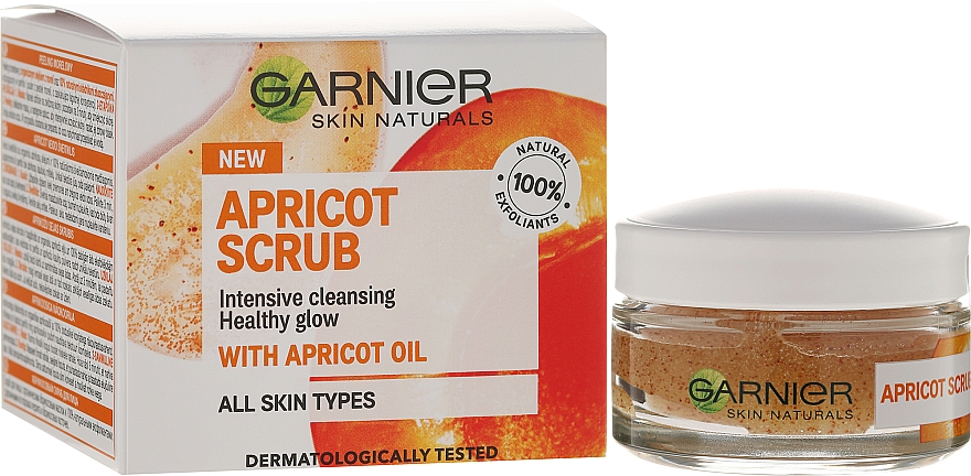 GESCHENK! Natürliches Gesichtspeeling mit Aprikosenöl - Garnier Skin Naturals Apricot Face Scrub — Bild N1