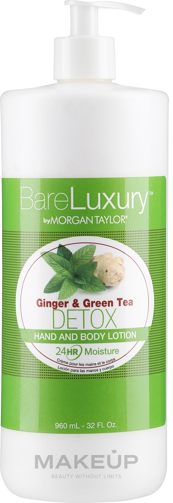 Hand-und Körpercreme Ingwer und grüner Tee - Morgan Taylor Bare Luxury Hand & Body Lotion Ginger & Green Tea Detox — Bild 960 ml