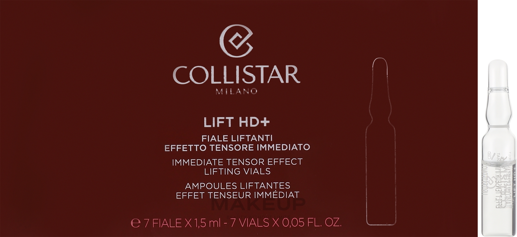 Ampullen mit Lifting-Effekt für Gesicht, Hals und Dekolleté - Collistar Lift HD+ Immediate Tensor Effect Lifting Vials — Bild 7 x 1.5 ml