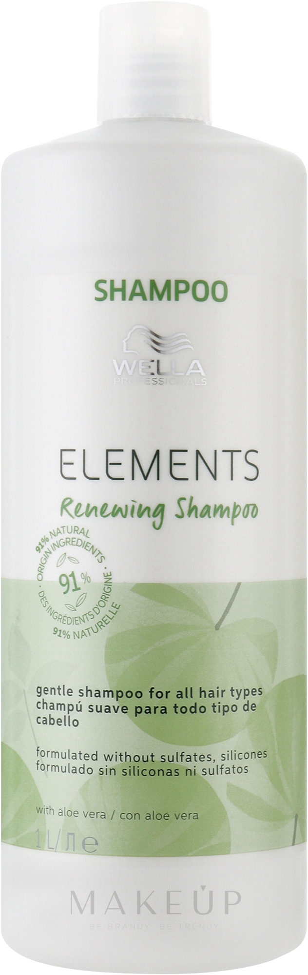 Regenerierendes Shampoo mit Aloe Vera - Wella Professionals Elements Renewing Shampoo Gentle Shampoo For All Hair Types — Bild 1000 ml