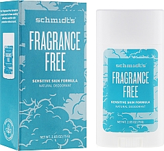 Natürlicher Deostick für empfindliche Haut - Schmidt's Deodorant Sensitive Skin Fragrance Free Stick — Bild N4