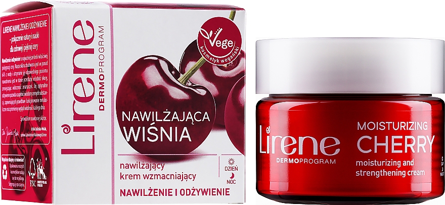 Feuchtigkeitsspendende und erfrischende Gesichtscreme mit Kirsche und Zitrone - Lirene Moisture and Nourishment Moisturizing and Refreshing Light Cream — Bild N2