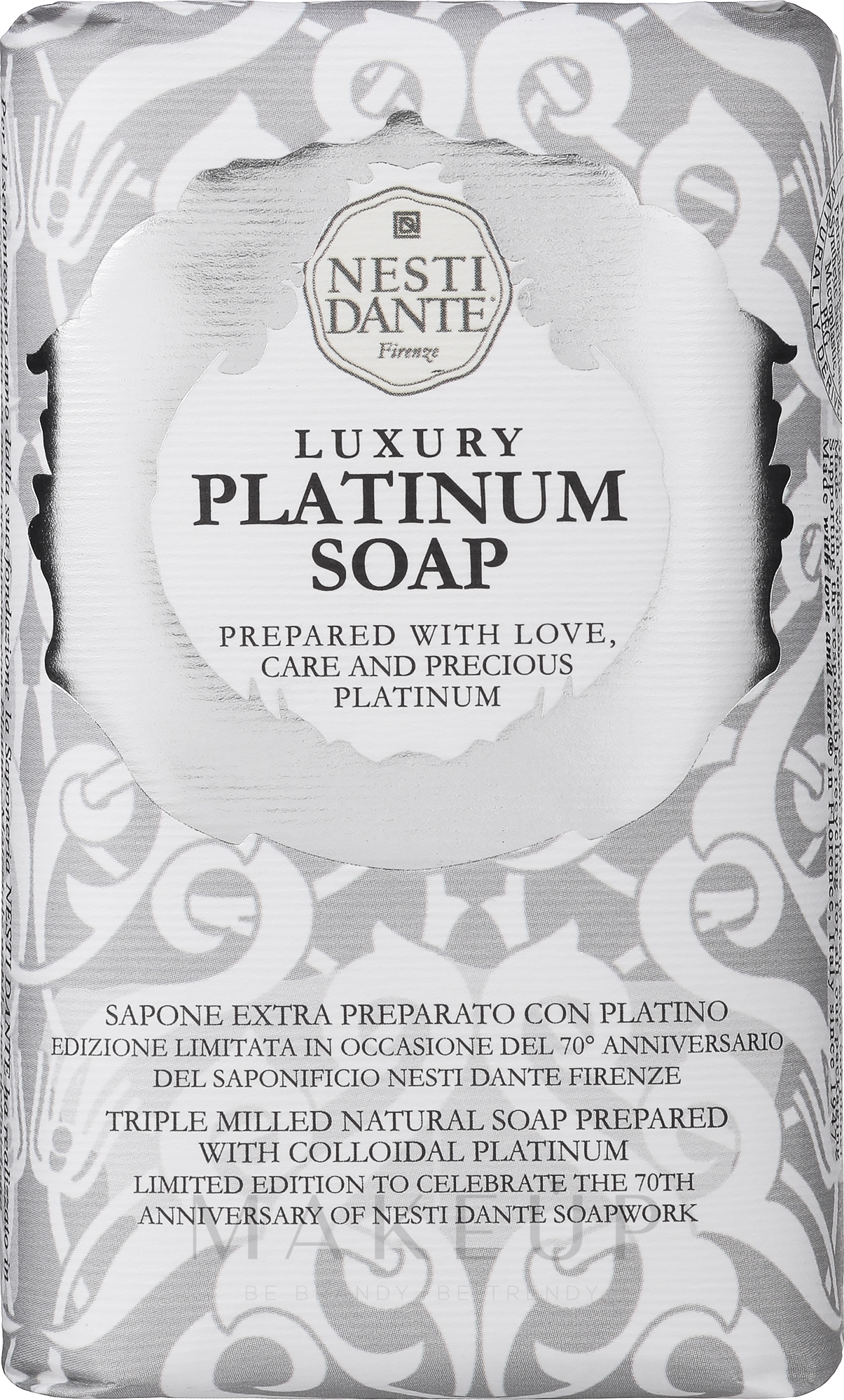 Luxuriöse Naturseife Platinum - Nesti Dante Vegetable Luxury Platinum Soap Limited Edition — Bild 250 g