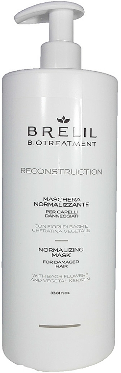 Normalisierende Haarmaske für geschädigtes Haar mit Bach-Blüten und Sheabutter - Brelil Bio Traitement Reconstruction Normalising Mask — Bild N1