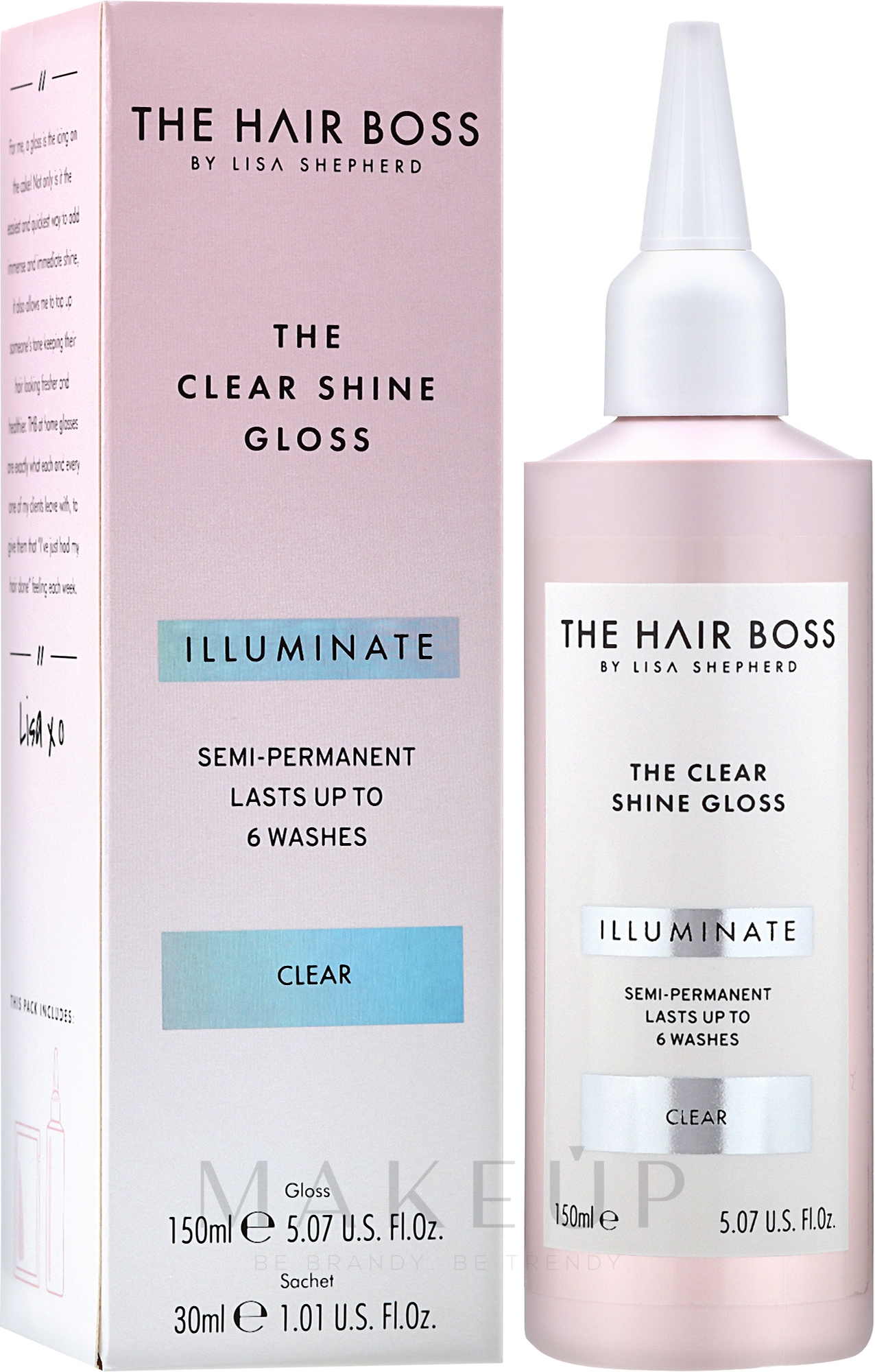Farbintensivierende Haarbehandlung für merhr Glaz - The Hair Boss Clear Shine Gloss — Bild 150 ml