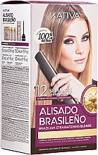 Düfte, Parfümerie und Kosmetik Haarpflegeset - Kativa Alisado Brasileno Straighten Blonde (Shampoo 15ml + Haarmaske 150ml + Shampoo 30ml + Conditioner 30ml)