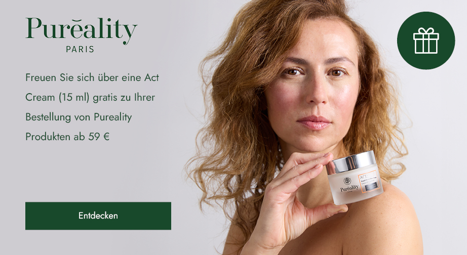 Freuen Sie sich über eine Act Cream (15 ml) gratis zu Ihrer Bestellung von Pureality Produkten ab 59 €.