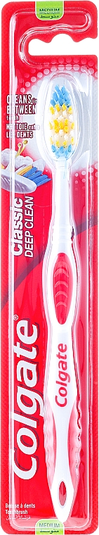 Zahnbürste mittel Classic Deep Clean rot-weiß - Colgate Classic Deep Clean — Bild N1