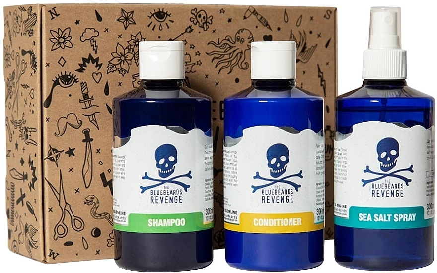 Haarpflegeset - The Bluebeards Revenge Shower & Styling Set (Haarspray 300ml + Haarshampoo 300ml + Conditioner 300ml)  — Bild N2