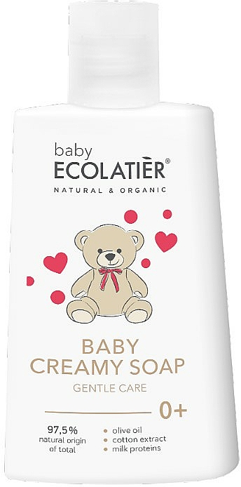 Sanfte Creme-Seife für Babys mit Olivenöl, Baumwollextrakt und Milchproteinen - Ecolatier Baby Creamy Soap — Bild N1