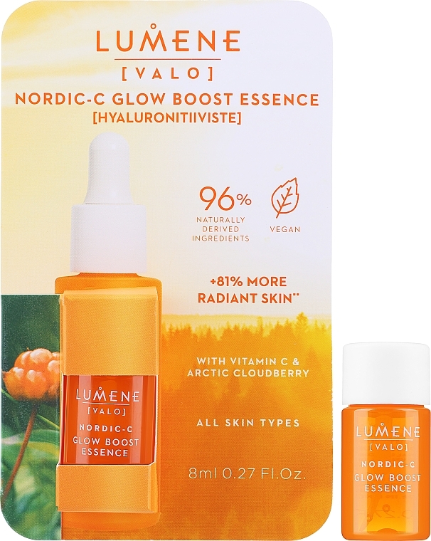 GESCHENK! Straffendes Gesichtsserum - Lumene Valo Nordic-C Glow Boost Essence Hyaluronitiiviste (Mini)  — Bild N1