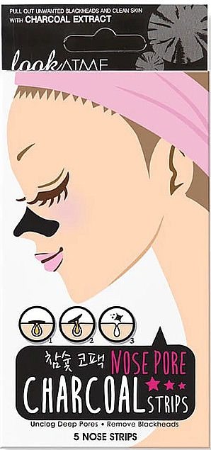 Reinigungsstreifen für die Nase mit Aktivkohle - Look At Me Nose Pore Charcoal Strips — Bild N1