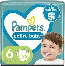 Pieluchy Active Baby 6 (13-18 kg) 32 St.  - Pampers — Bild N2