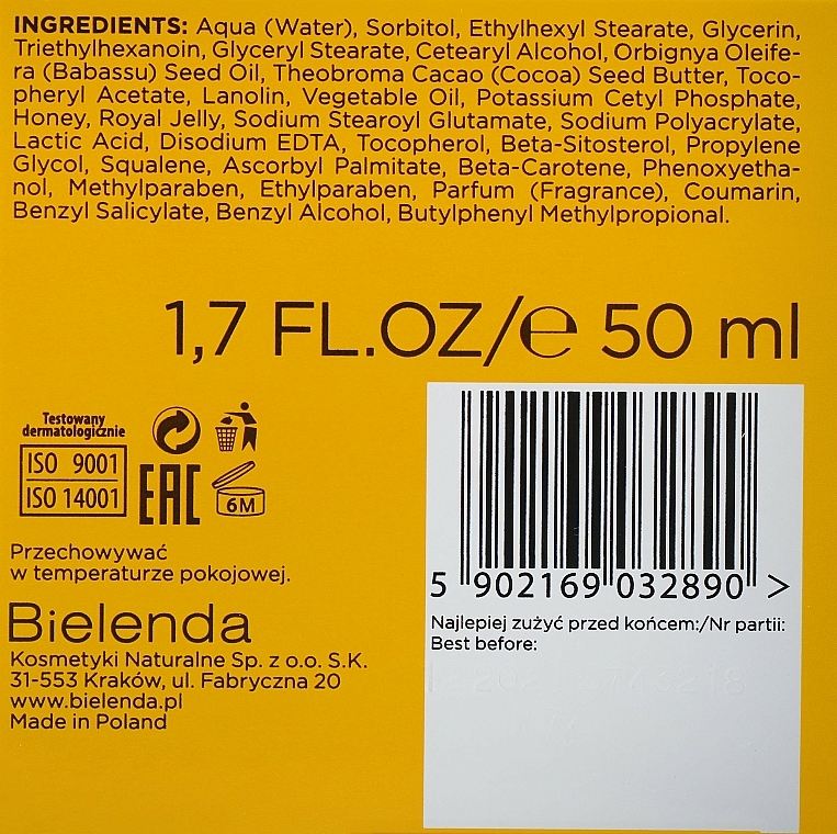 Pflegende Gesichtscreme für Tag und Nacht- Bielenda Manuka Honey Nutri Elixir Day/Night Cream — Bild N3