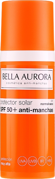 Sonnenschutzfluid gegen Pigmentflecken für normale und trockene Gesichtshaut SPF 50+ - Bella Aurora Anti-Manchas Treatment SPF50+ — Bild N2
