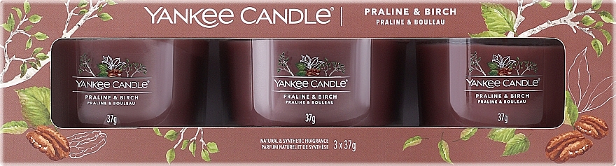 Kerzenset - Yankee Candle Praline & Birch (Duftkerze 3x37g) — Bild N1