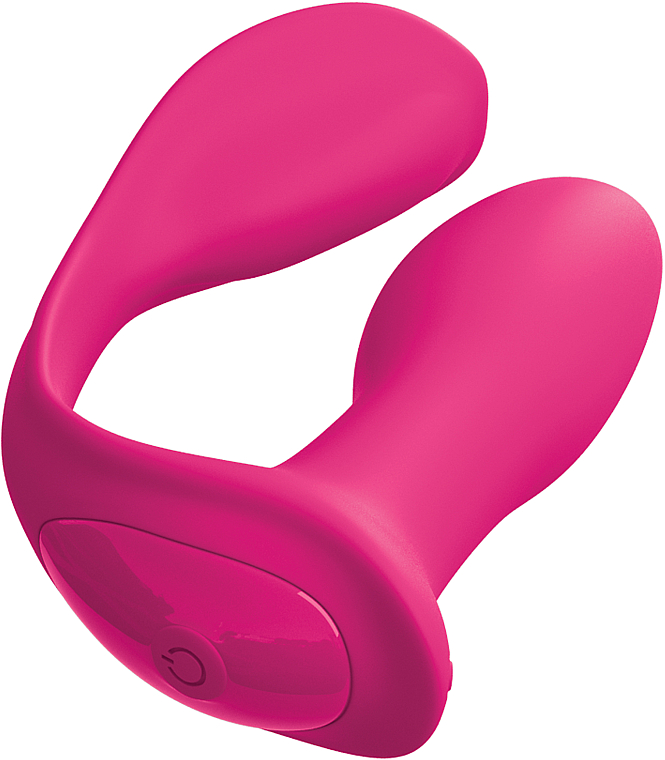Stimulierender Vibrator für doppeltes Vergnügen mit Fernbedienung pink - PipeDream Threesome Double Ecstasy Pink — Bild N2
