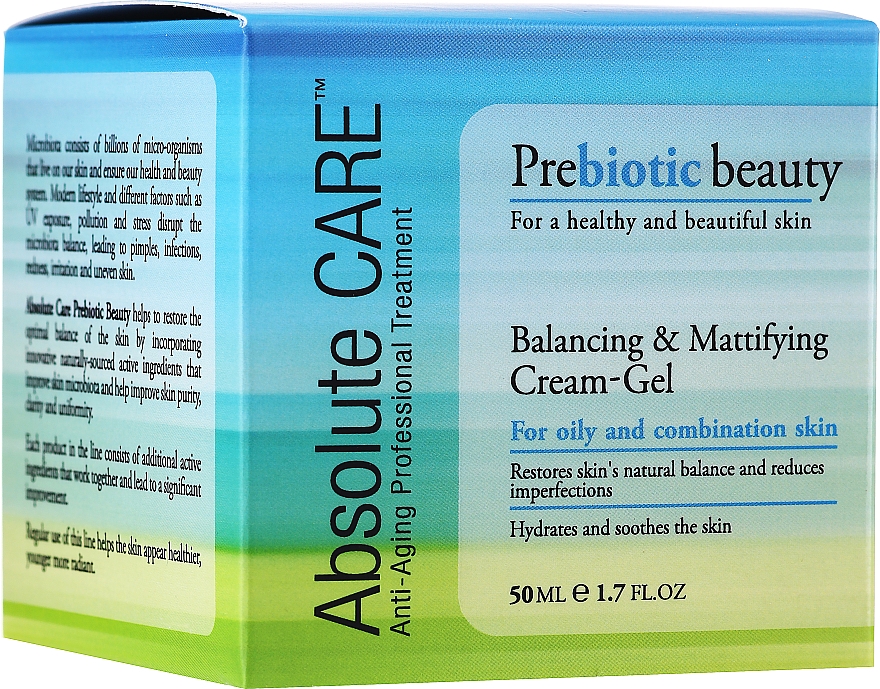 Anti-Aging Cremegel für das Gesicht - Absolute Care Prebiotic Beauty Balancing&Mattifying Cream-Gel — Bild N1