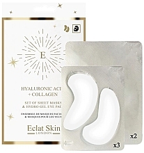 Düfte, Parfümerie und Kosmetik Set - Eclat Skin London Hyaluronic Acid + Collagen Hydro-Gel Eye Pad & Sheet Mask Giftset (f/mask/2pcs+eye/pad/3pcs)