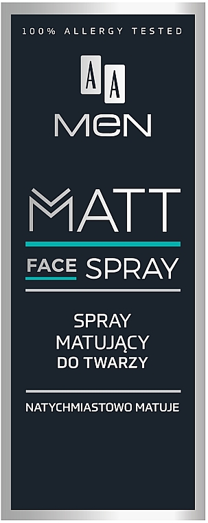 Mattierendes Gesichtsspray für Männer - AA Men Matt Face Spray